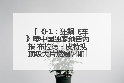 《F1：狂飙飞车》曝中国独家预告海报 布拉德・皮特携顶级大片燃爆暑期
