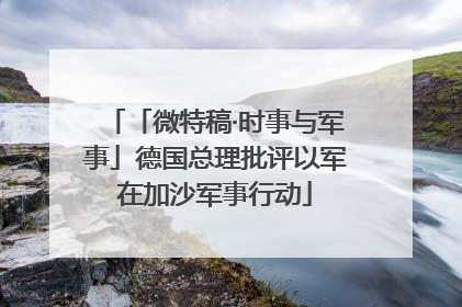 「微特稿·时事与军事」德国总理批评以军在加沙军事行动