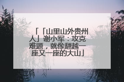 「山里山外贵州人」谢小军：攻克难题，就像翻越一座又一座的大山