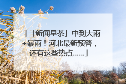 「新闻早茶」中到大雨+暴雨！河北最新预警，还有这些热点……