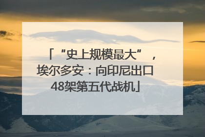 “史上规模最大”，埃尔多安：向印尼出口48架第五代战机