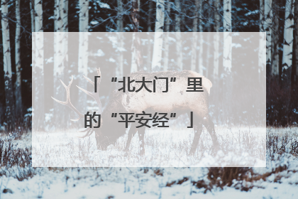 “北大门”里的“平安经”