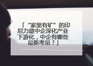“家里有矿”的印尼力邀中企深化产业下游化，中企有哪些最新考量？