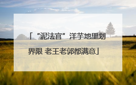 “泥法官”洋芋地里划界限 老王老郭都满意