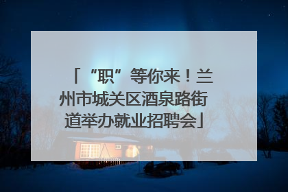 “职”等你来！兰州市城关区酒泉路街道举办就业招聘会
