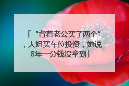 “背着老公买了两个”，大姐买车位投资，她说8年一分钱没拿到