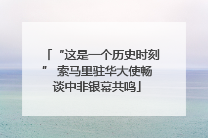 “这是一个历史时刻” 索马里驻华大使畅谈中非银幕共鸣