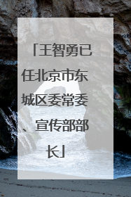 王智勇已任北京市东城区委常委、宣传部部长
