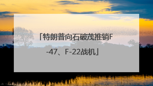 特朗普向石破茂推销F-47、F-22战机
