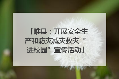 睢县：开展安全生产和防灾减灾救灾“进校园”宣传活动