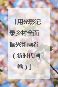 用光影记录乡村全面振兴新画卷（新时代画卷）