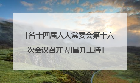 省十四届人大常委会第十六次会议召开 胡昌升主持