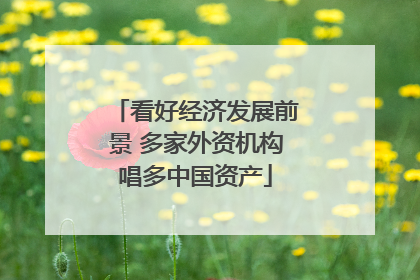 看好经济发展前景 多家外资机构唱多中国资产