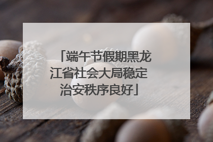 端午节假期黑龙江省社会大局稳定治安秩序良好