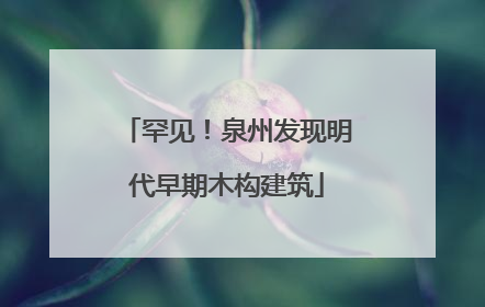 罕见！泉州发现明代早期木构建筑