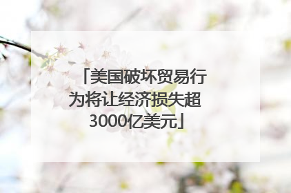 美国破坏贸易行为将让经济损失超3000亿美元