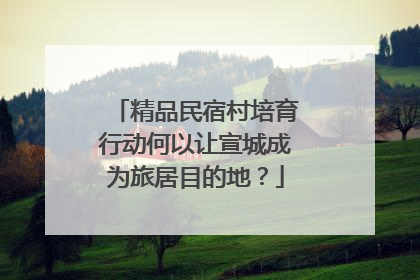 精品民宿村培育行动何以让宣城成为旅居目的地？