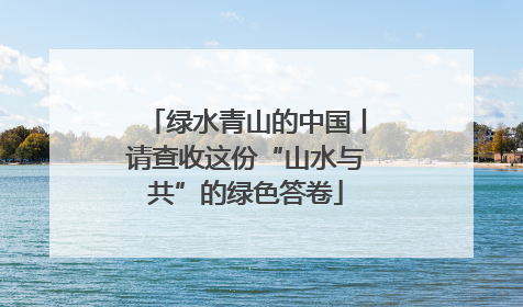 绿水青山的中国丨请查收这份“山水与共”的绿色答卷