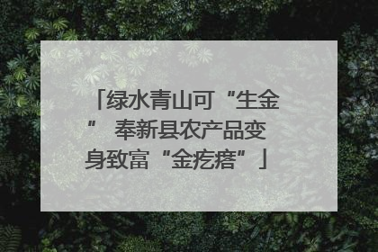 绿水青山可“生金” 奉新县农产品变身致富“金疙瘩”