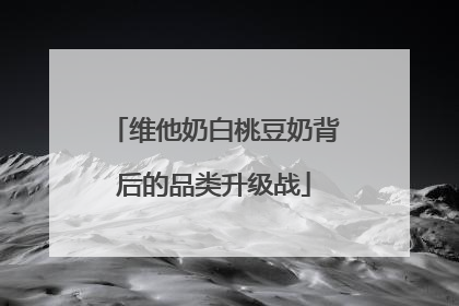 维他奶白桃豆奶背后的品类升级战