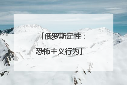 俄罗斯定性：恐怖主义行为