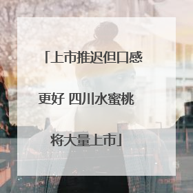 上市推迟但口感更好 四川水蜜桃将大量上市