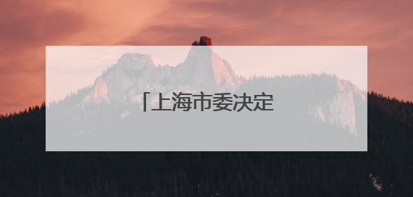 上海市委决定：王平履新