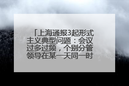 上海通报3起形式主义典型问题：会议过多过频，个别分管领导在某一天同一时段需参加3个会议