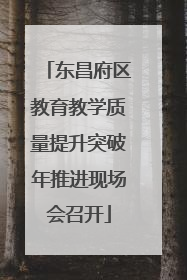 东昌府区教育教学质量提升突破年推进现场会召开