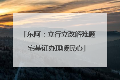 东阿：立行立改解难题 宅基证办理暖民心