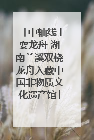 中轴线上耍龙舟 湖南兰溪双桡龙舟入藏中国非物质文化遗产馆