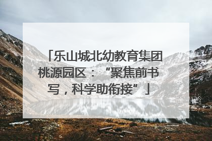 乐山城北幼教育集团桃源园区：“聚焦前书写，科学助衔接”