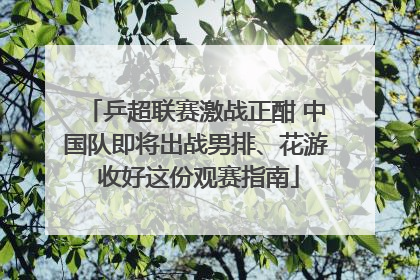 乒超联赛激战正酣 中国队即将出战男排、花游 收好这份观赛指南