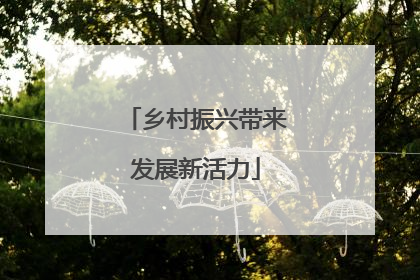 乡村振兴带来发展新活力