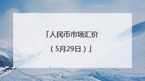 人民币市场汇价（5月29日）