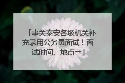 事关泰安各级机关补充录用公务员面试！面试时间、地点→