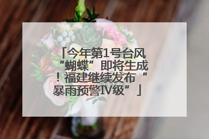 今年第1号台风“蝴蝶”即将生成！福建继续发布“暴雨预警Ⅳ级”