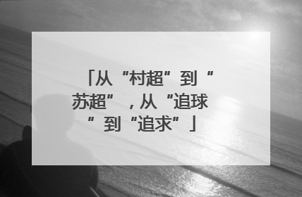 从“村超”到“苏超”，从“追球”到“追求”