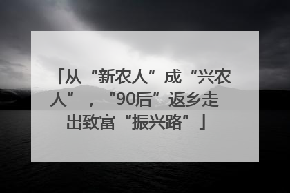 从“新农人”成“兴农人”，“90后”返乡走出致富“振兴路”