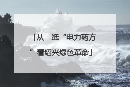 从一纸“电力药方”看绍兴绿色革命