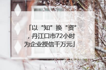 以“知”换“资”，丹江口市72小时为企业授信千万元