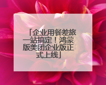 企业用餐差旅一站搞定！鸿蒙版美团企业版正式上线