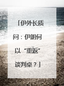 伊外长质问：伊朗何以“重返”谈判桌？