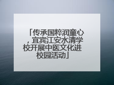 传承国粹润童心，宜宾江安水清学校开展中医文化进校园活动
