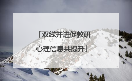 双线并进促教研 心理信息共提升