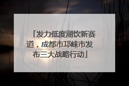 发力低度潮饮新赛道，成都市邛崃市发布三大战略行动