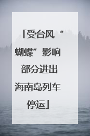 受台风“蝴蝶”影响 部分进出海南岛列车停运