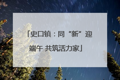 史口镇：同“新”迎端午 共筑活力家