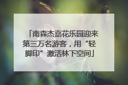 南森杰嘉花乐园迎来第三万名游客，用“轻脚印”激活林下空间