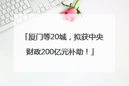 厦门等20城，拟获中央财政200亿元补助！